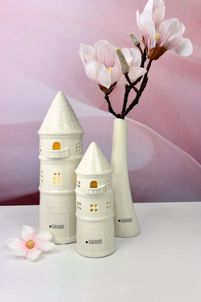 Turm Rapunzel LED creme-weiß