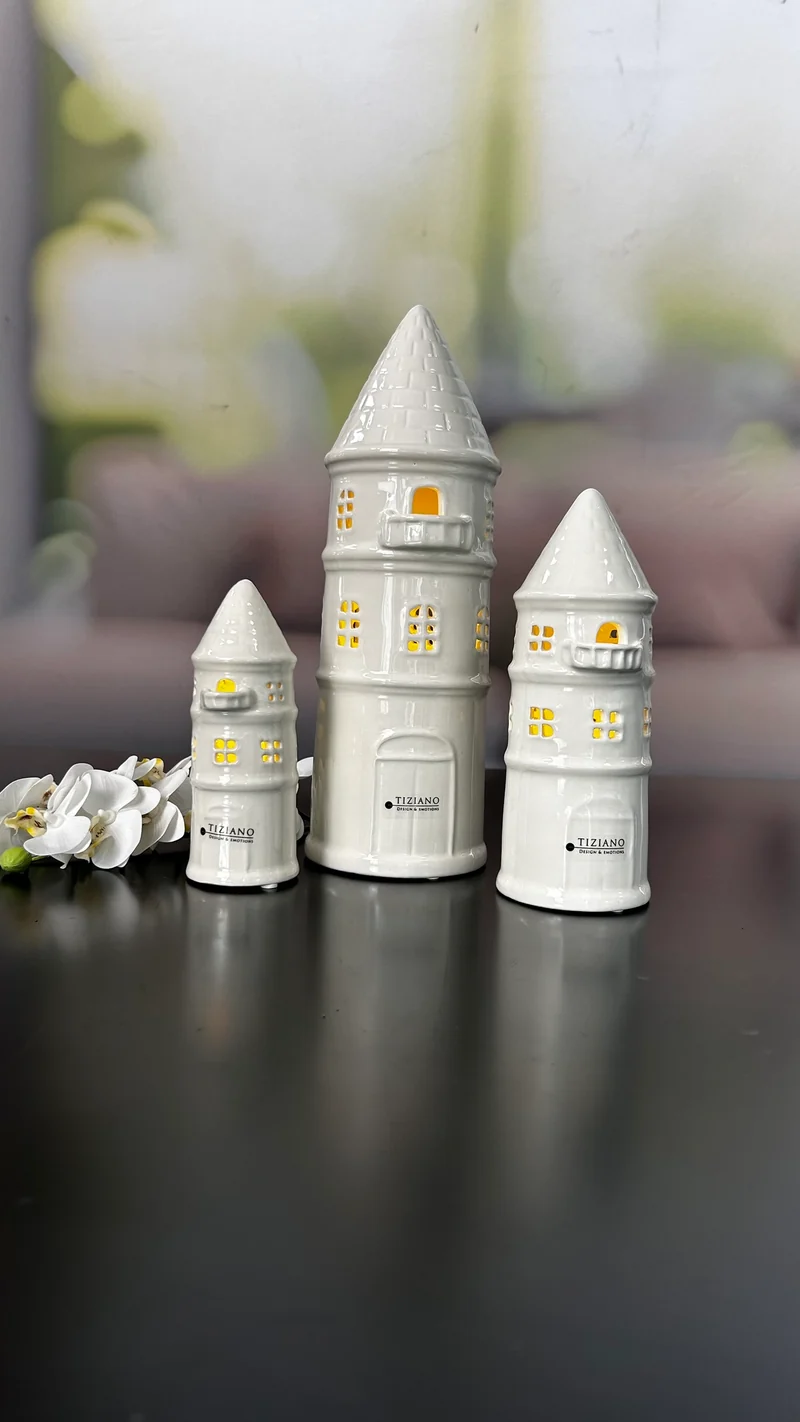 Turm Rapunzel LED creme-weiß
