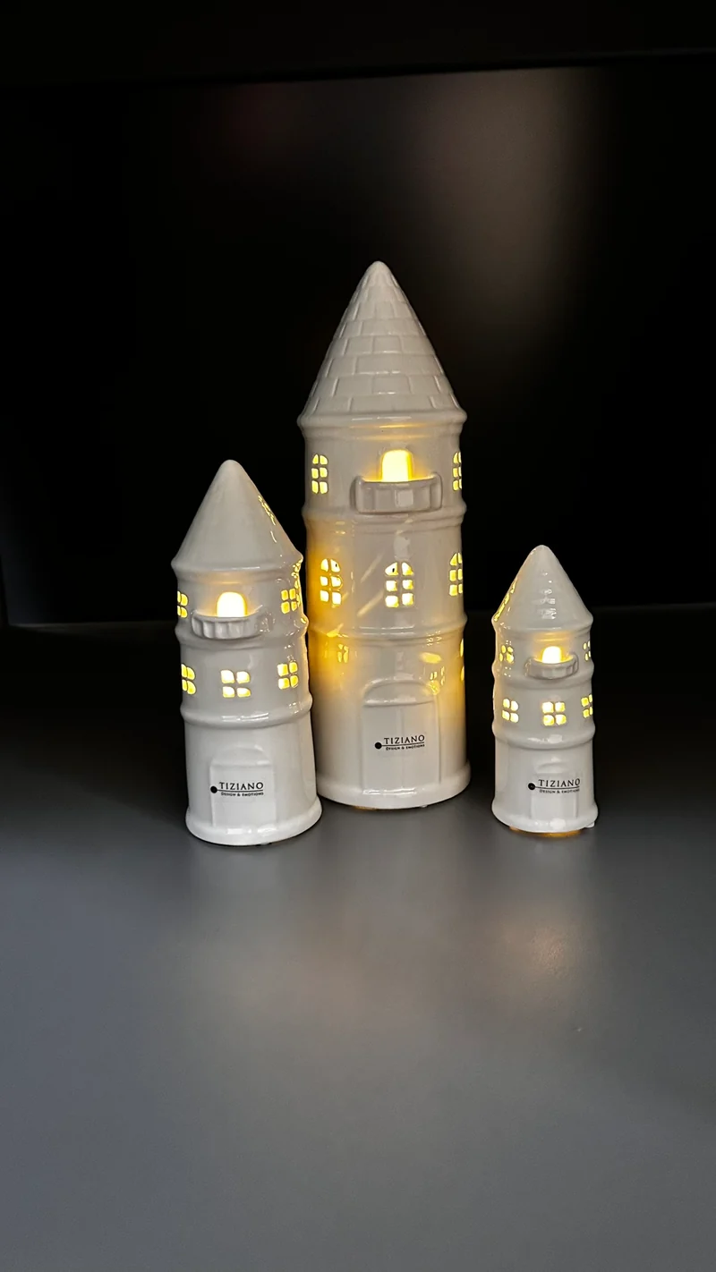 Turm Rapunzel LED creme-weiß