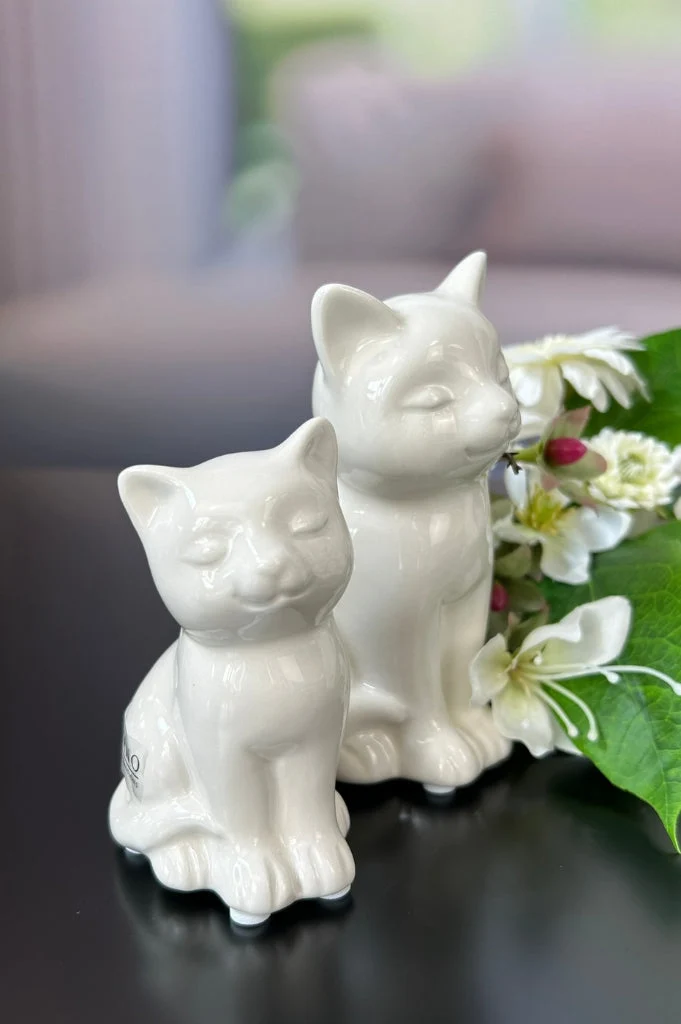 Deko Katze Bella sitzend creme-weiß