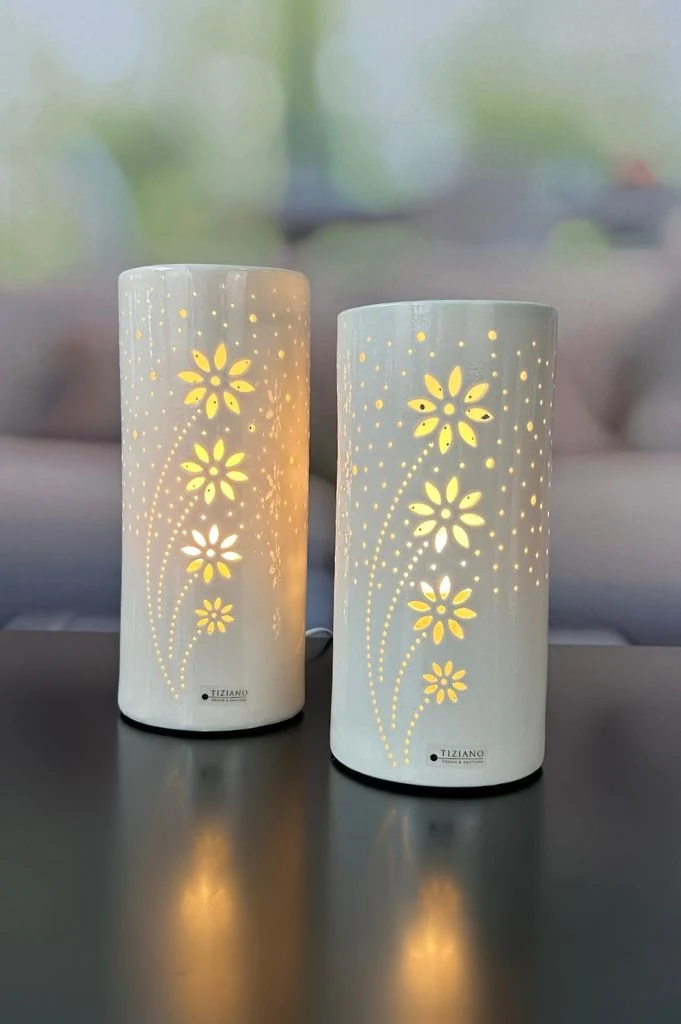 Lampe Tadino creme-weiß