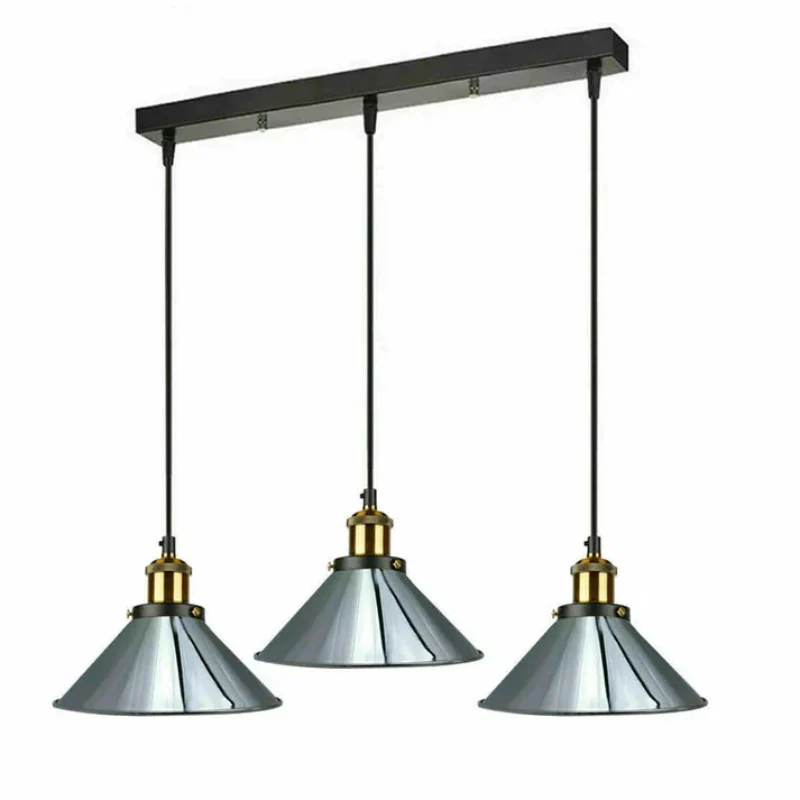 Pendelleuchte für esszimmer ,Chrom, Kegel ,3-flammig ,E27~1640