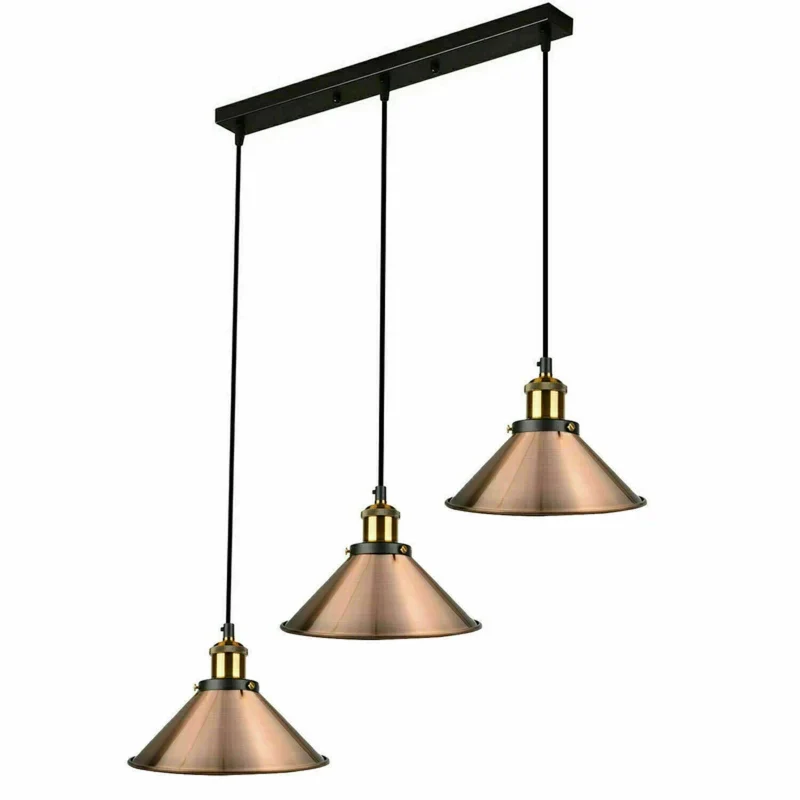3 flammige Pendelleuchte Kücheninsel Kegel kupferfarbene ~1639