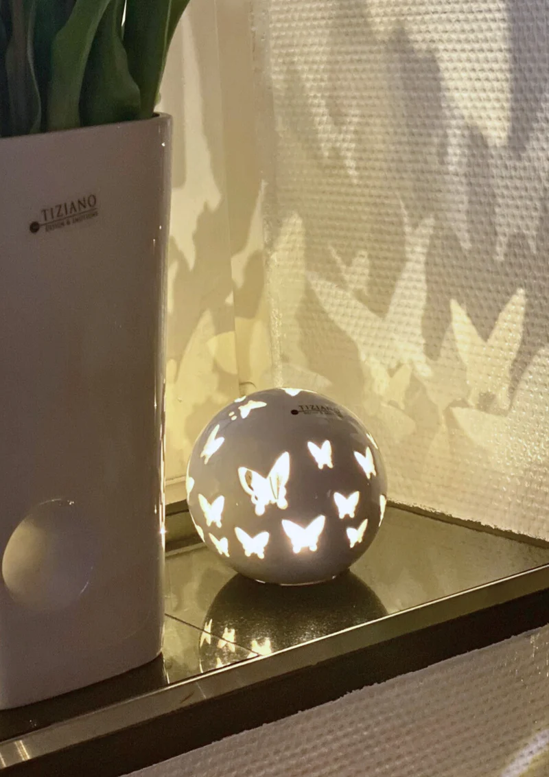 Lichtkugel Ciliana LED weiß-creme