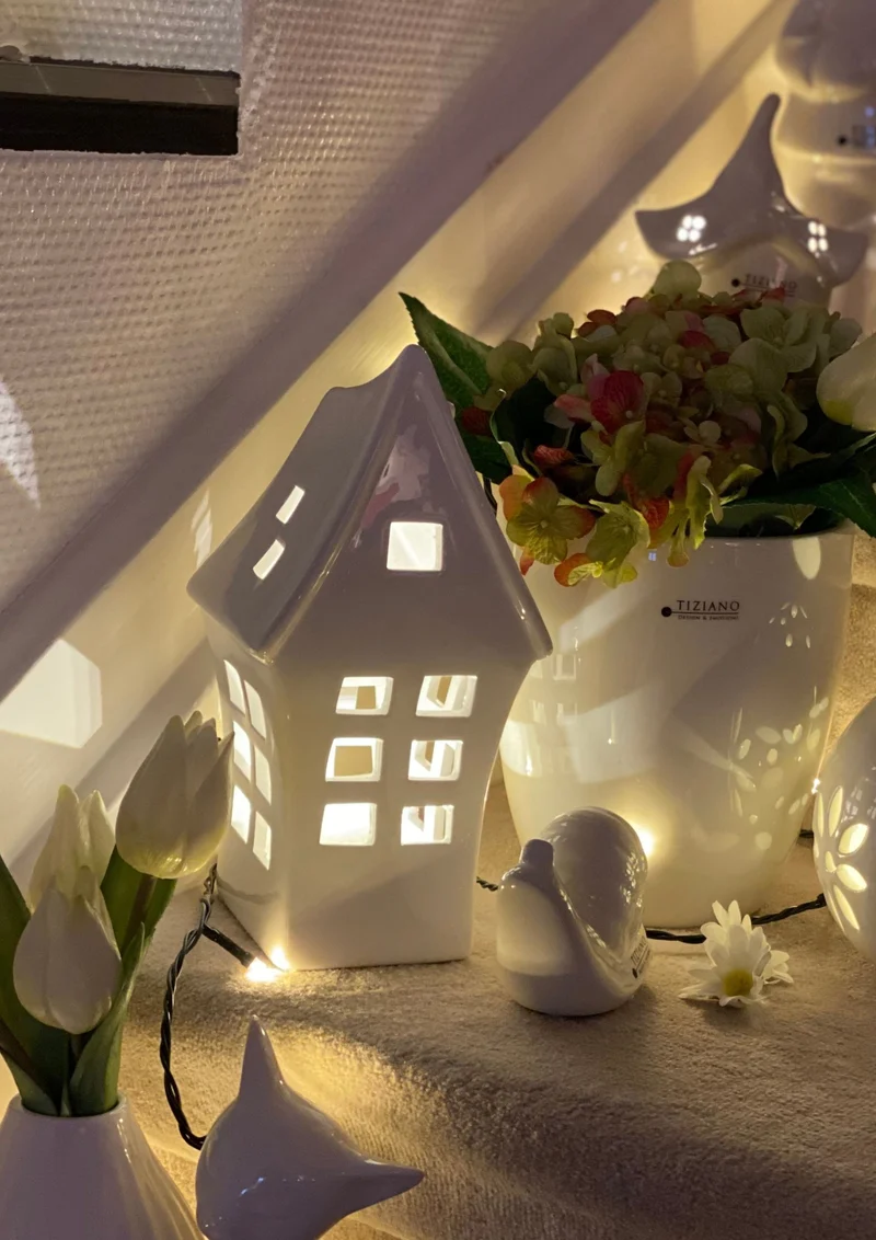 Deko Lichthaus Pendola LED hoch weiß-creme