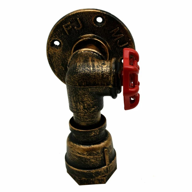 Industrielle Vintage Modell Stil Steampunk rustikale Wasserpfeife Wandleuchte Messing Lampe Rohrlampen ~1261