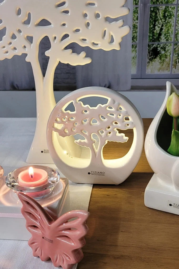 Dekobaum Joy in Ring LED weiß-creme