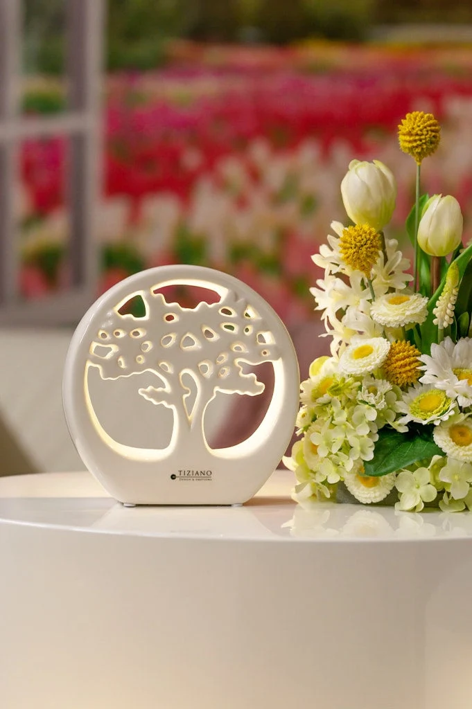 Dekobaum Joy in Ring LED weiß-creme