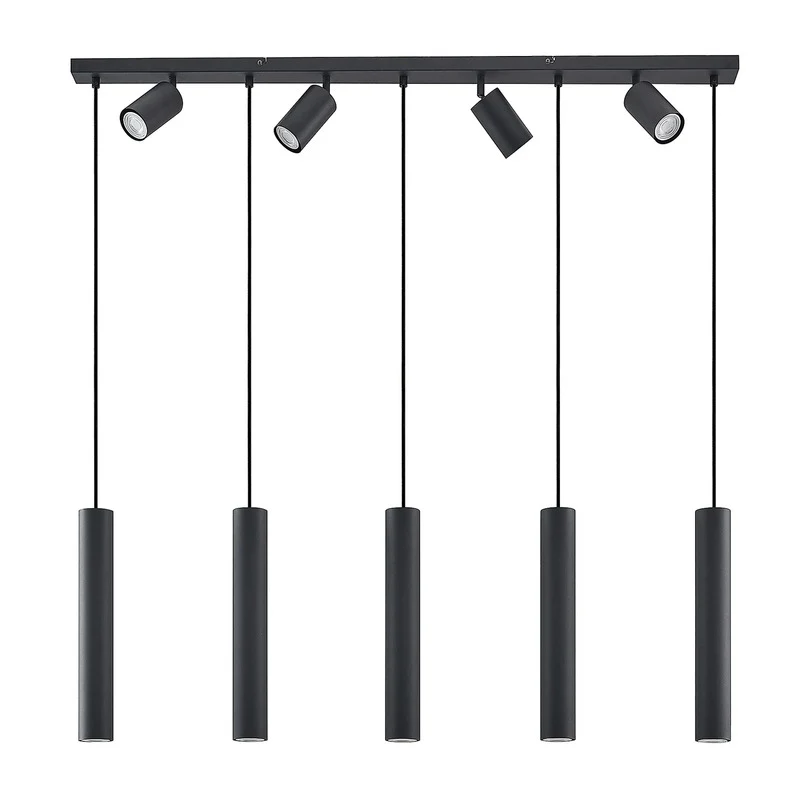 B-Ware Lindby Hängeleuchte Sanad LED Pendelleuchte 9-flammig dimmbar schwarz 116cm