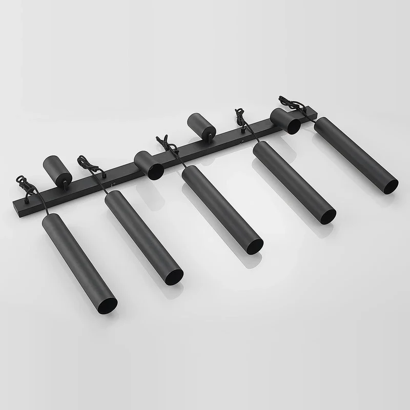 B-Ware Lindby Hängeleuchte Sanad LED Pendelleuchte 9-flammig dimmbar schwarz 116cm