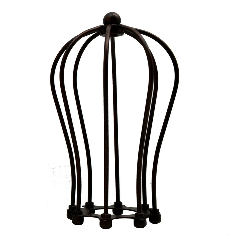 Ballonform Rustikaler roter Metalldrahtkäfig-lampenschirm für hängeleuchte~1267