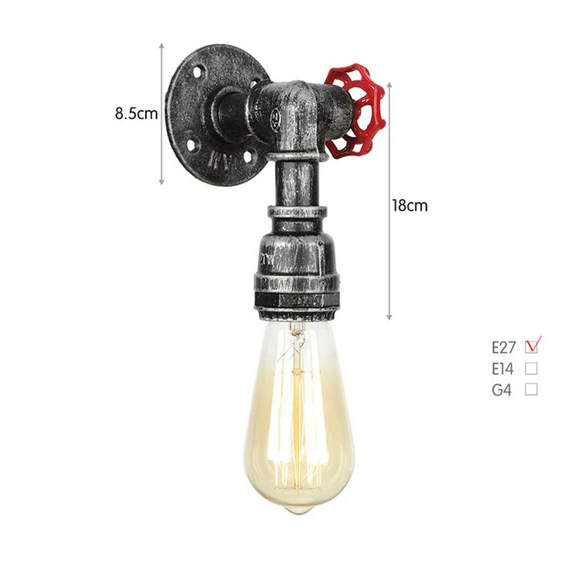 Lampe wasserrohr industriedesign , metall, E27 Wandlampen~1264