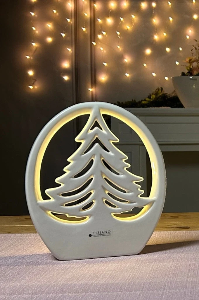 Dekobaum Joya im Ring LED creme-weiß