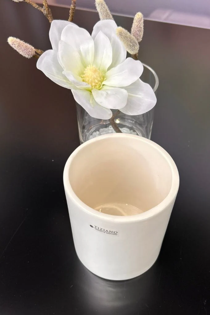 Windlicht Laterna creme mit Klarglas