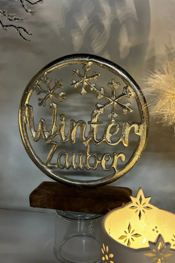 Metallring mit Schriftzug "Winterzauber"