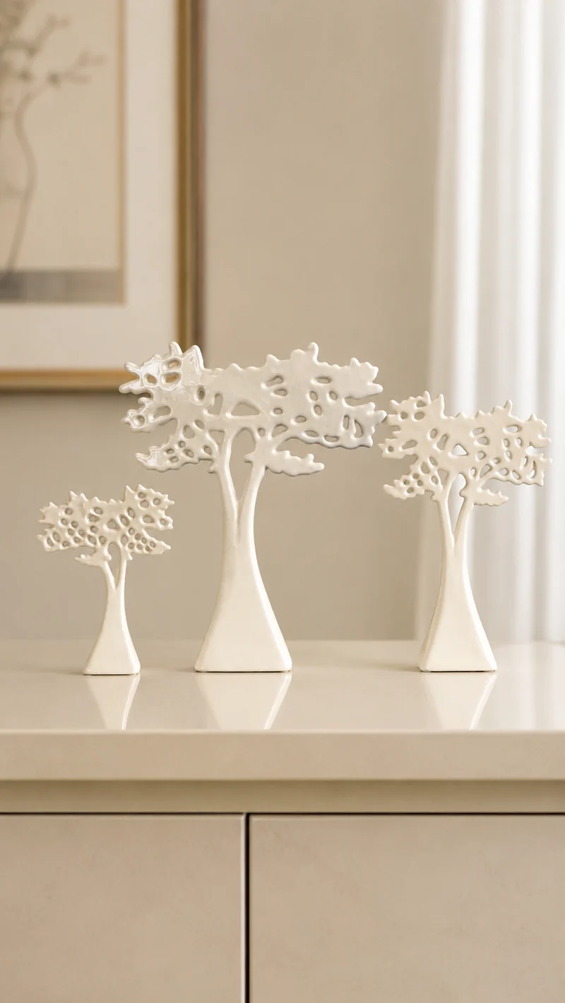 Deko Baum Joy weiß-creme