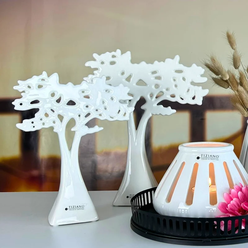 Deko Baum Joy weiß-creme