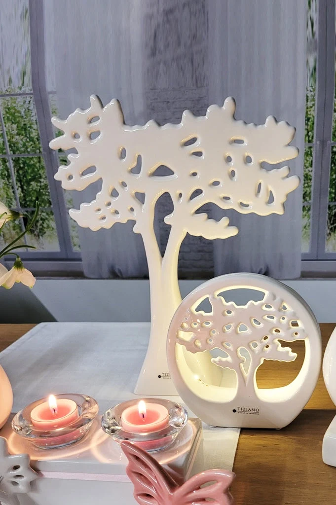 Deko Baum Joy weiß-creme