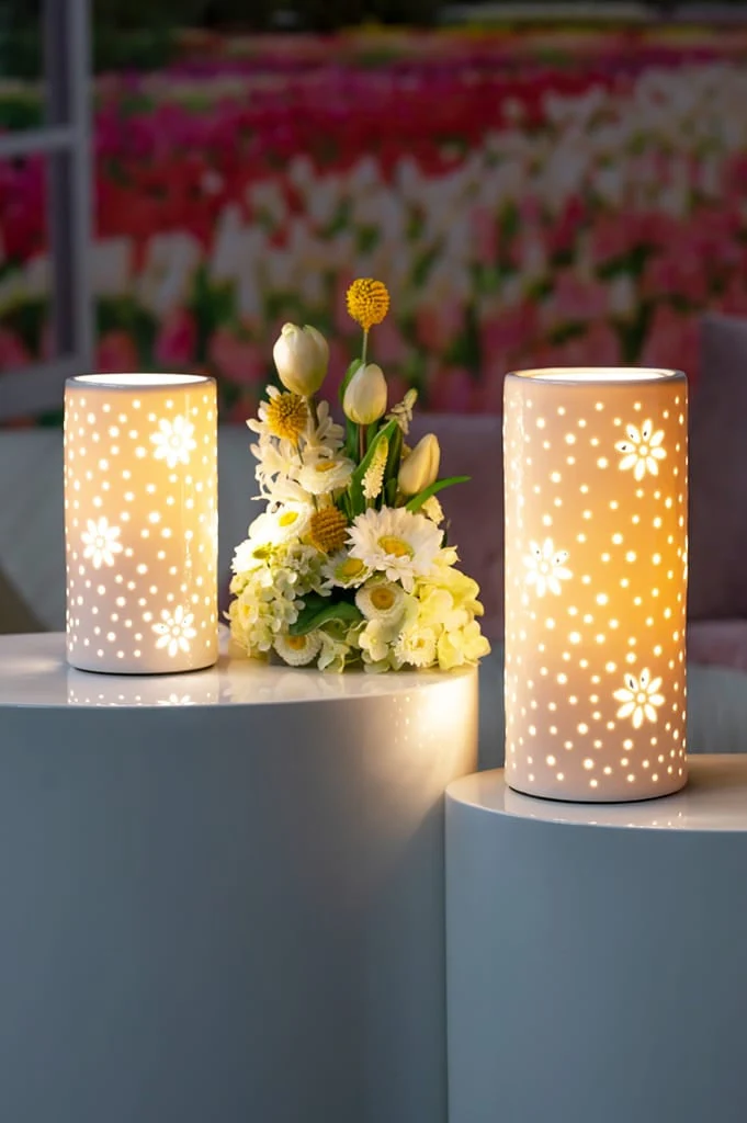 Lampe Tadino weiß-creme