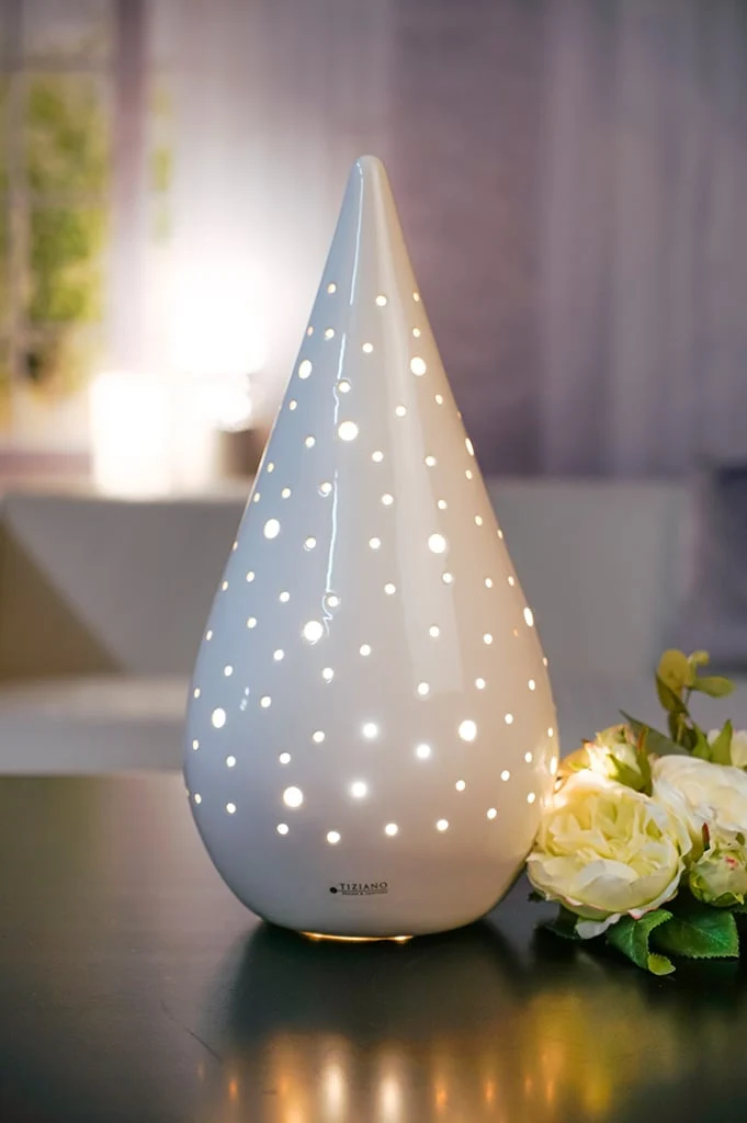 Deko Lampe Valeno weiß-creme
