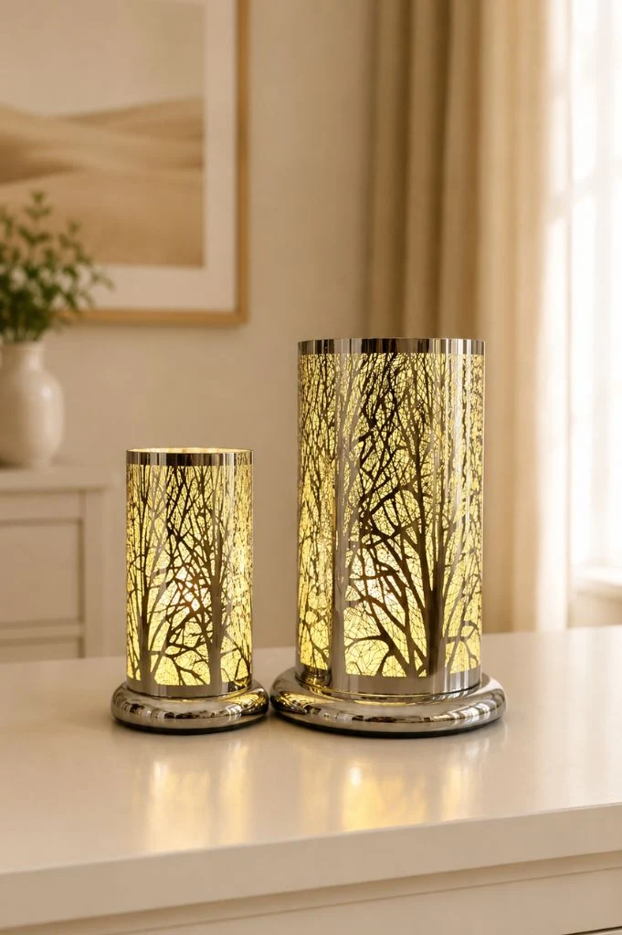 Touch Lampe Baum silber