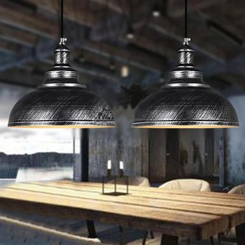 Industrielle Pendelleuchte aus Metall – Silber, Loft Design~1105