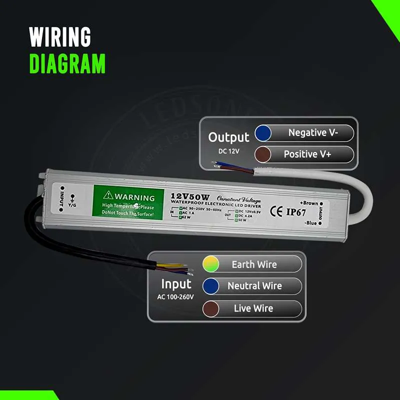 DC12V IP67 30W Wasserdichter LED Treiber Netzteil transformator~1097