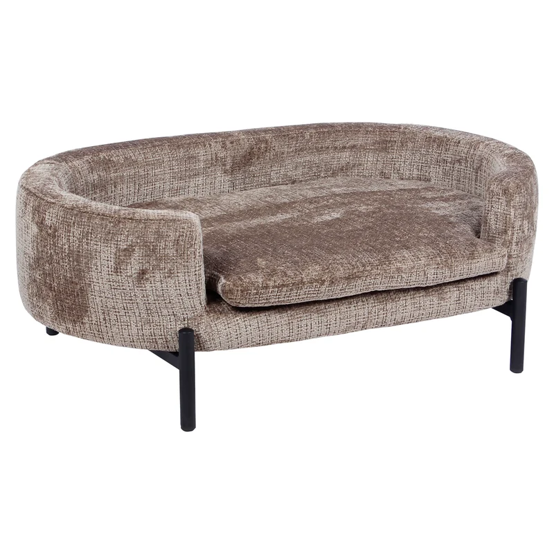 Hundebett Dolly Niagara Stone – Chenille-Polster, erhöhte Seiten