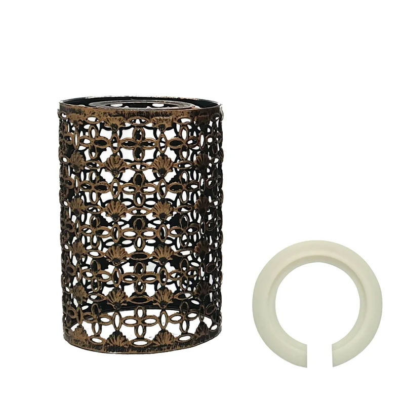 Exklusiver Metall Lampenschirm: Modernes Retro Design in Gebürstetem Kupfer mit Verschiedenen Mustern~1368