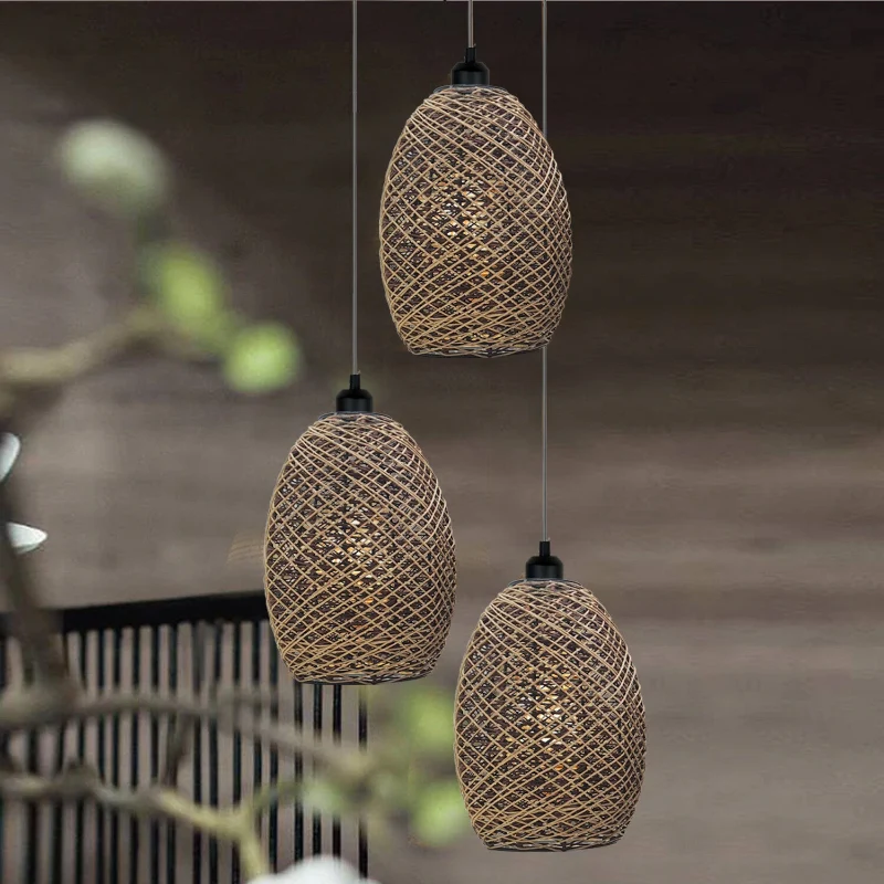 Rattan Lampe hängend:Natur-Flair für dein Heim~1364