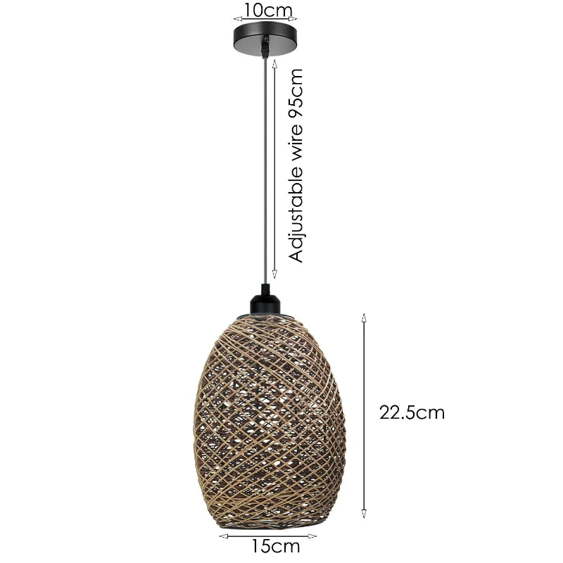 Rattan Lampe hängend:Natur-Flair für dein Heim~1364