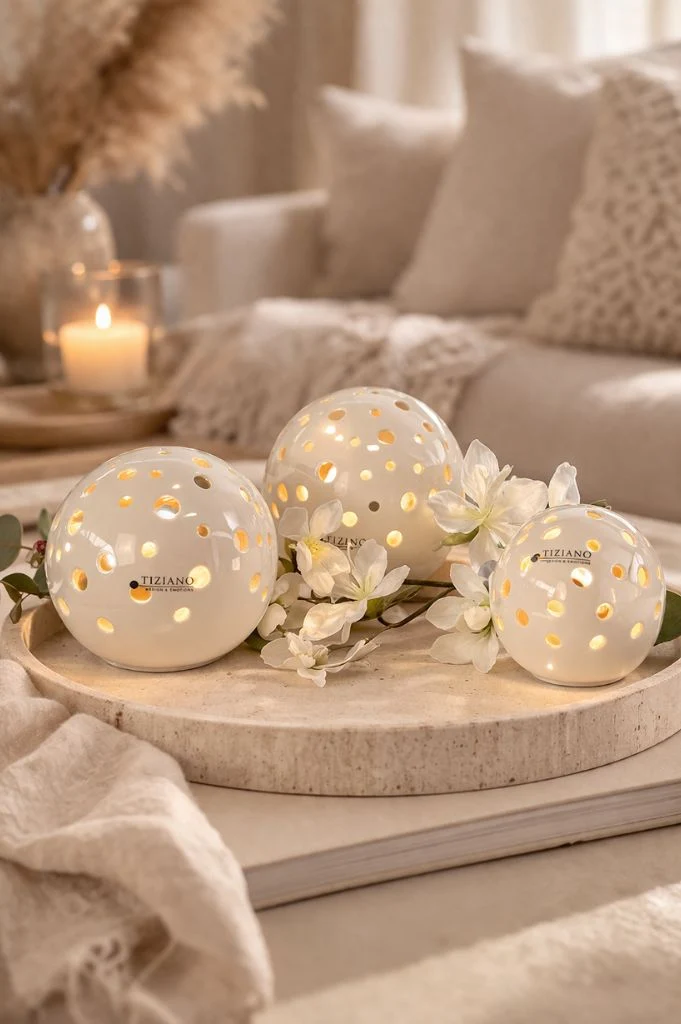 Lichtkugel Padova LED creme-weiß