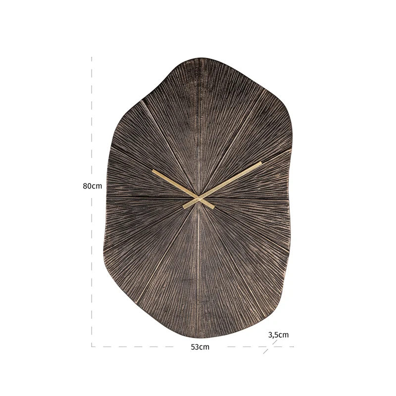 Wanduhr Livine bronze aus Aluminium, rund, 79,5 cm, Richmond
