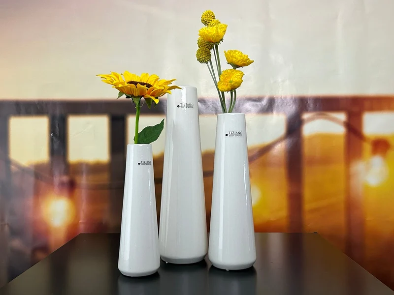 Vase Logano creme-weiß