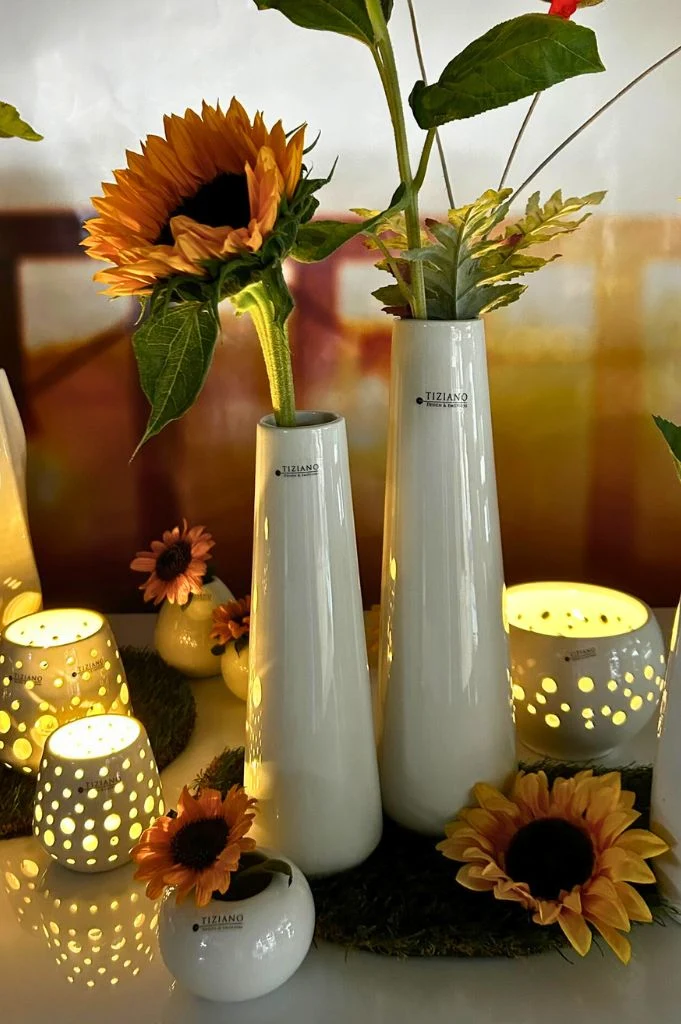 Vase Logano creme-weiß