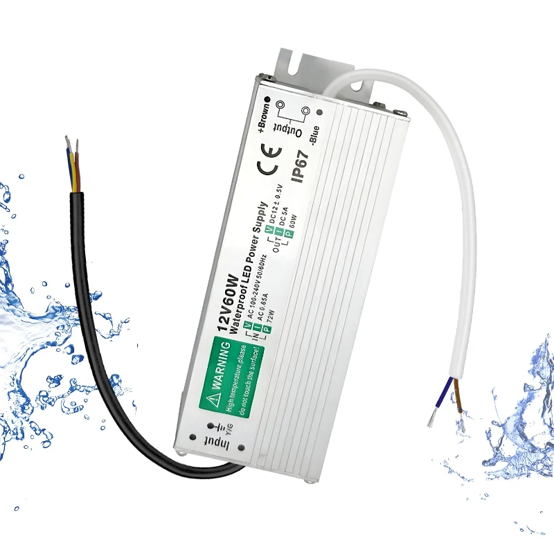 12V 60W LED Netzteil Wasserdichtes IP67 Außenbereich geeignet ~1093