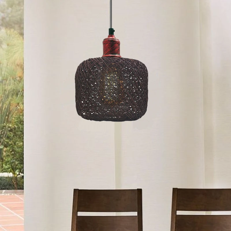Trommel Vintage Industrie Retro Stil Moderne Decke Pendelleuchte Lampenschirm E27 Käfig~1493