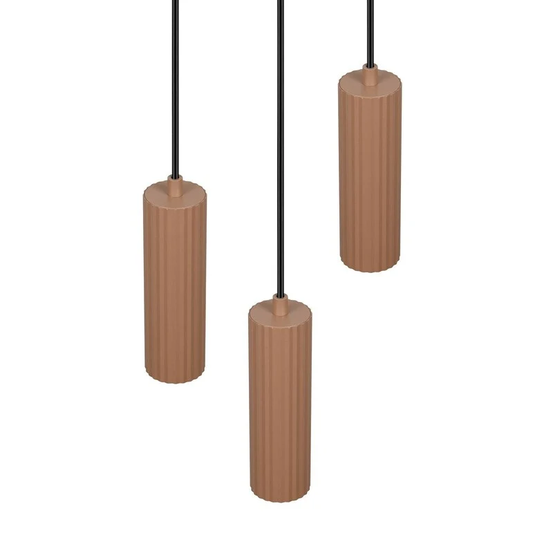 B-Ware TRIO Pendelleuchte Hängeleuchte Soka GU10 3-flammig LED Lampe Metall coffee 28cm