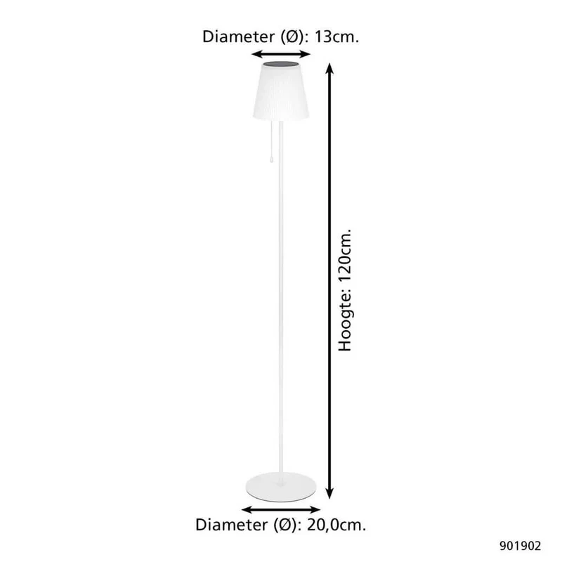 B-Ware Eglo Solar-Stehleuchte Scordiano-L LED Gartenlampe dimmbar IP44 weiß 13x120cm