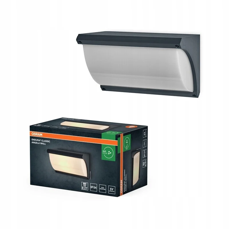 B-Ware OSRAM Wandleuchte Außen Angela E27 IP54 Gartenleuchte Lampe dunkelgrau robust