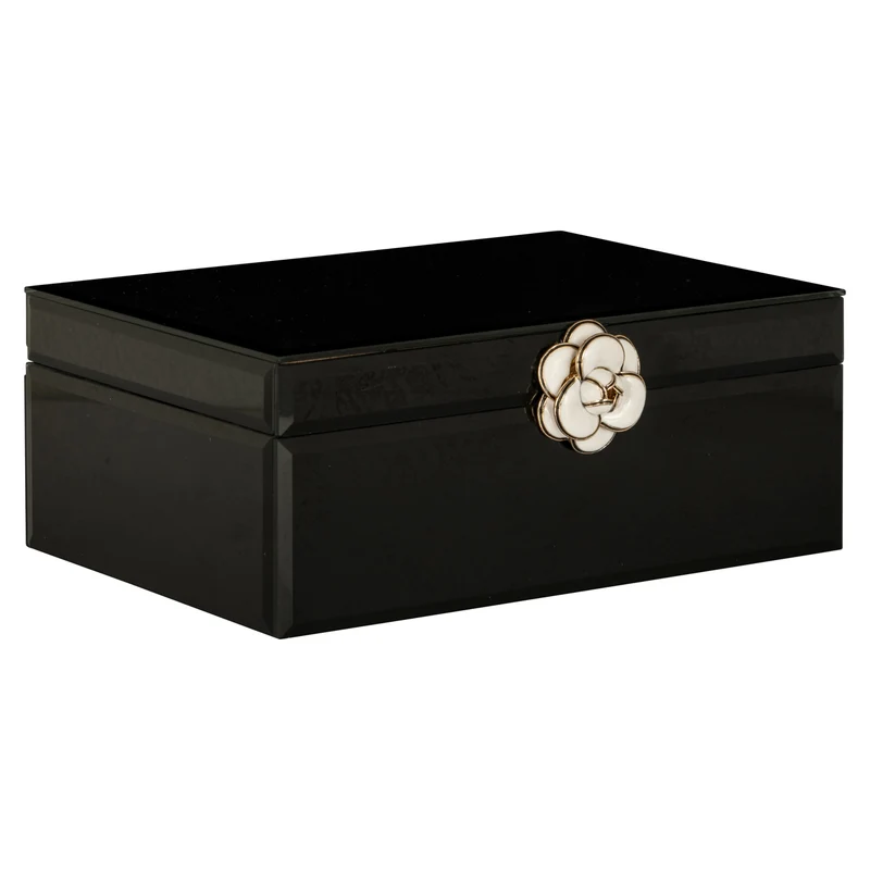 Aufbewahrungsbox Vivy Large in Schwarz mit Glasdeckel – Schmuckbox