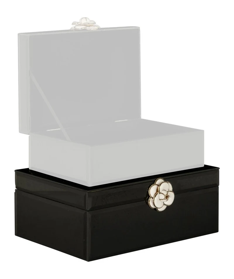 Aufbewahrungsbox Vivy Large in Schwarz mit Glasdeckel – Schmuckbox
