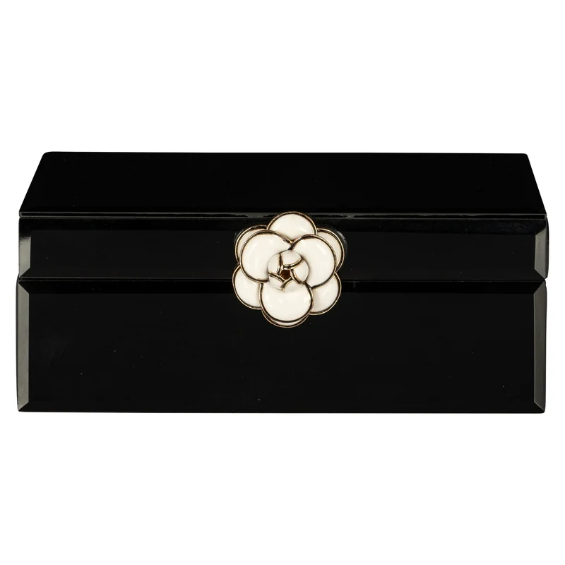 Aufbewahrungsbox Vivy black small – Schmuckbox mit Glasdeckel, schwarz