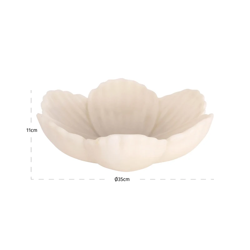 Richmond Schale Xena white S – weiße Deko-Schale, 35x35x11 cm