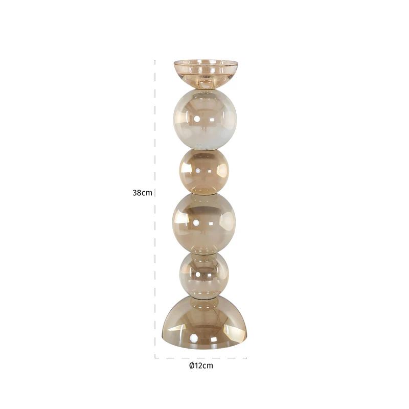Kerzenhalter Emie Large braun aus Glas – elegantes Deko-Accessoire