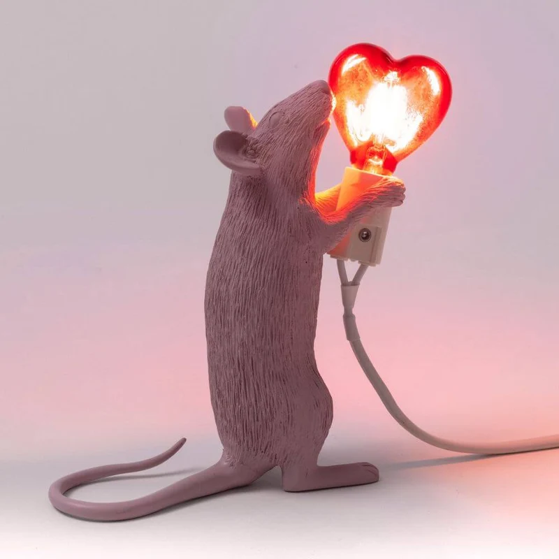 Seletti Mouse Lamp Step LED-Tischleuchte USB Herz