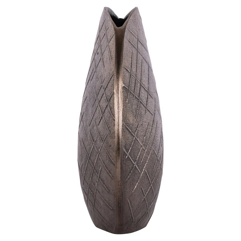Richmond Vase Olivra bronze – Deko-Vase aus Aluminium, 30 cm