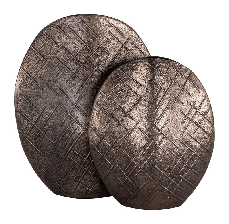 Richmond Vase Olivra bronze – Deko-Vase aus Aluminium, 30 cm