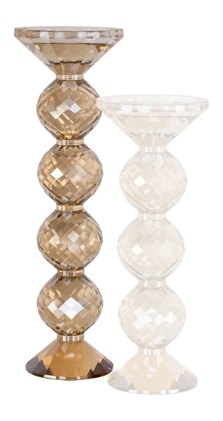 Kerzenhalter Channah Champagne aus Kristall, 30,5 cm hoch, Richmond