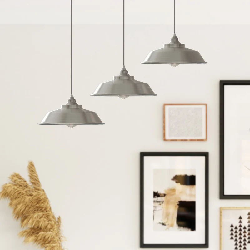Mehrfachsteckdosen Hängelampen Satin Nickel decken-lampe~1349